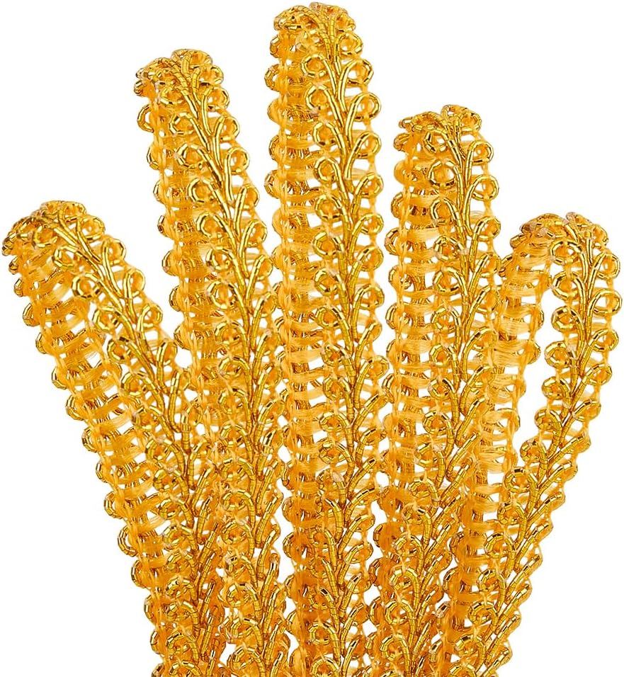 PH PandaHall 25m Garniture de tresse dorée 8mm Gimp Tresse Garniture